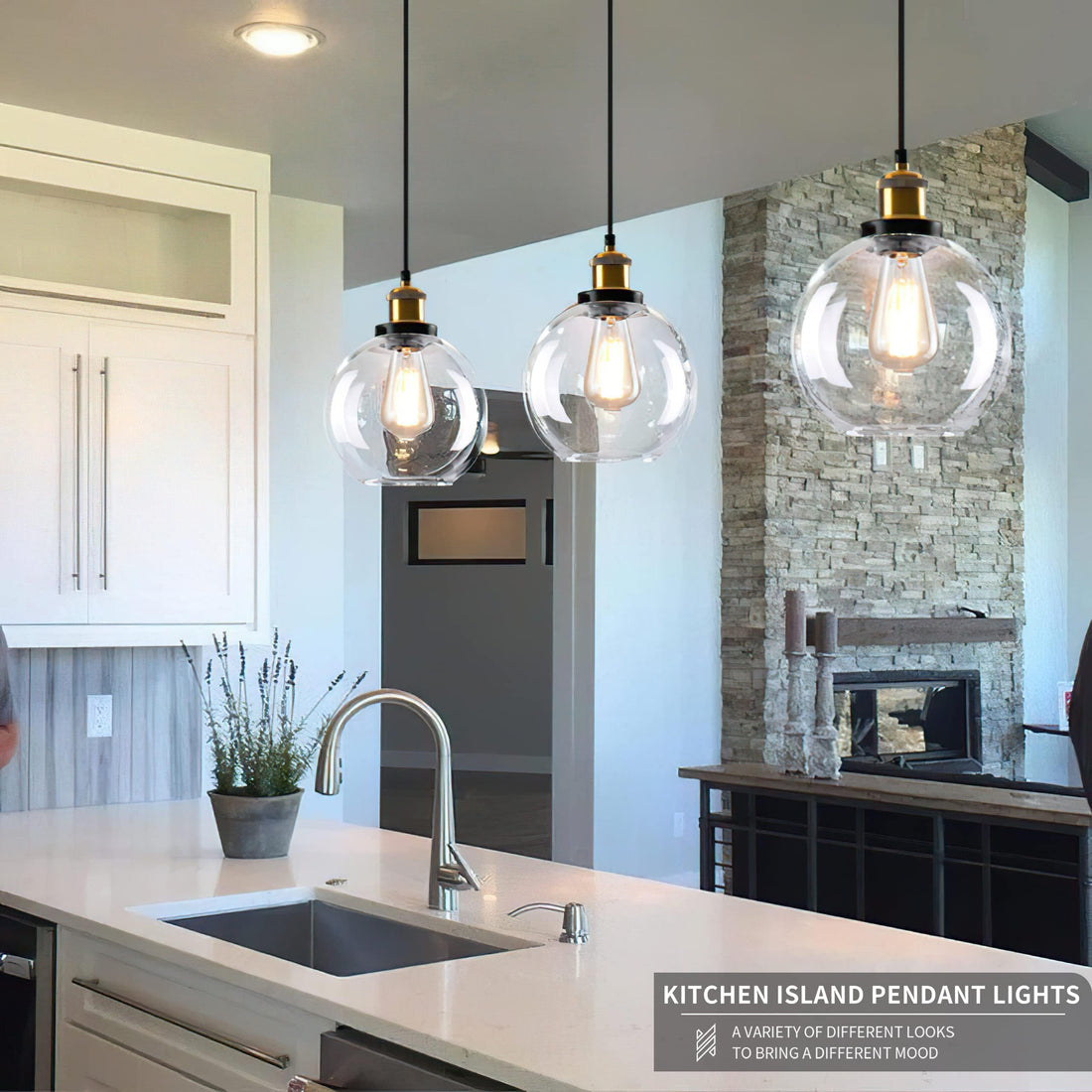 Glass Pendant Commercial Farmhouse Hanging Light Black Gold Ceiling Lights Commercial Hanging Pendant Light