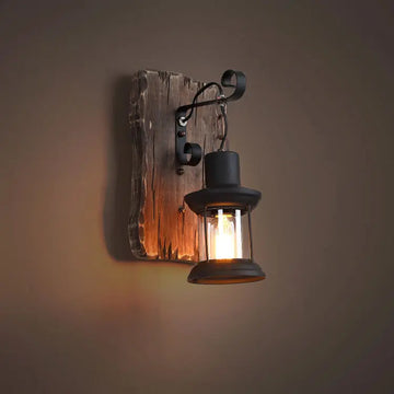 American Retro Industrial Style LOFT Solid Wood Wall Lamp Creative Bar Cafe restaurant Boat Wood Decorative Wall Light