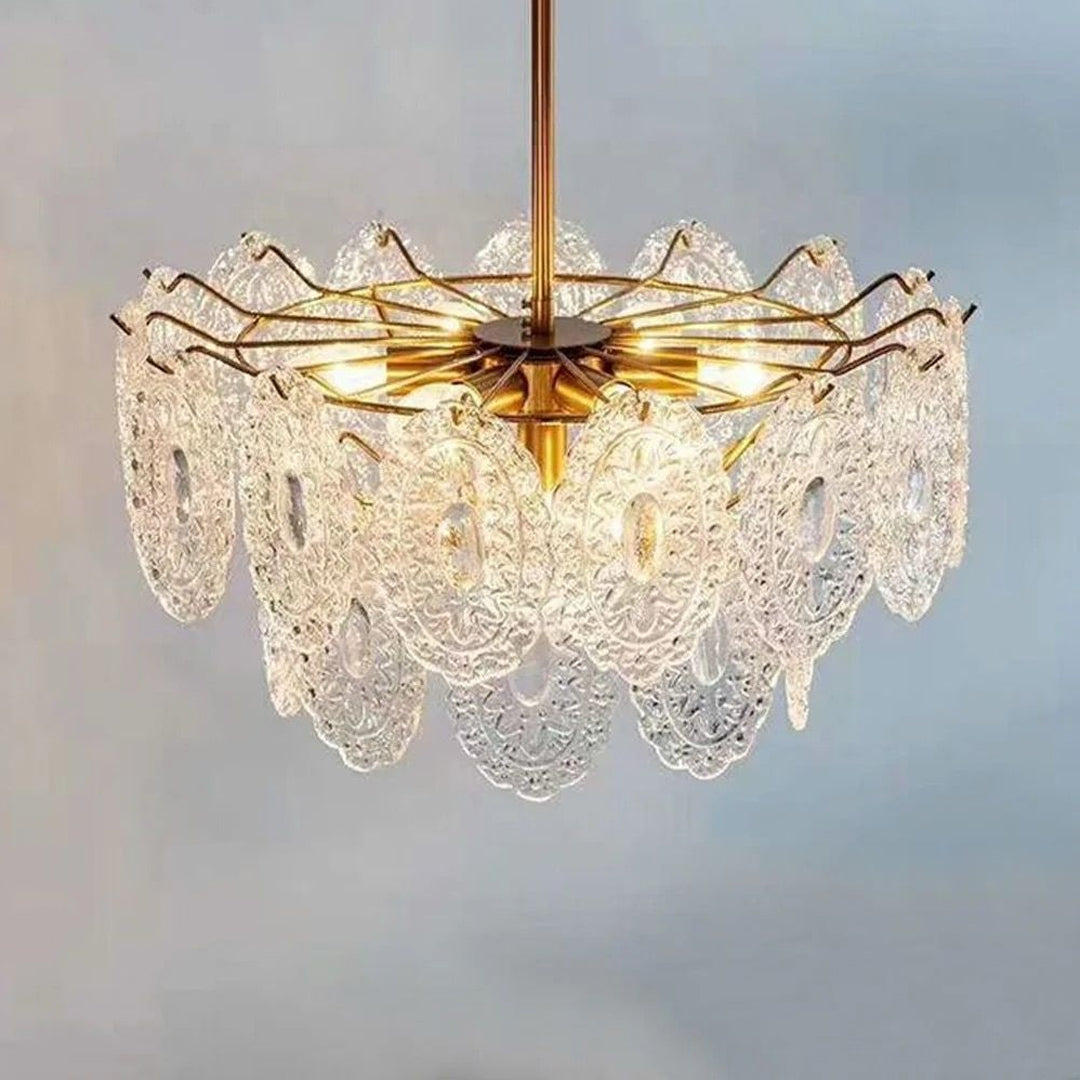 Hanging Glass Pendant Light Gold Finished Dining Room Light Fixtures Chandelier Alostoura lighting