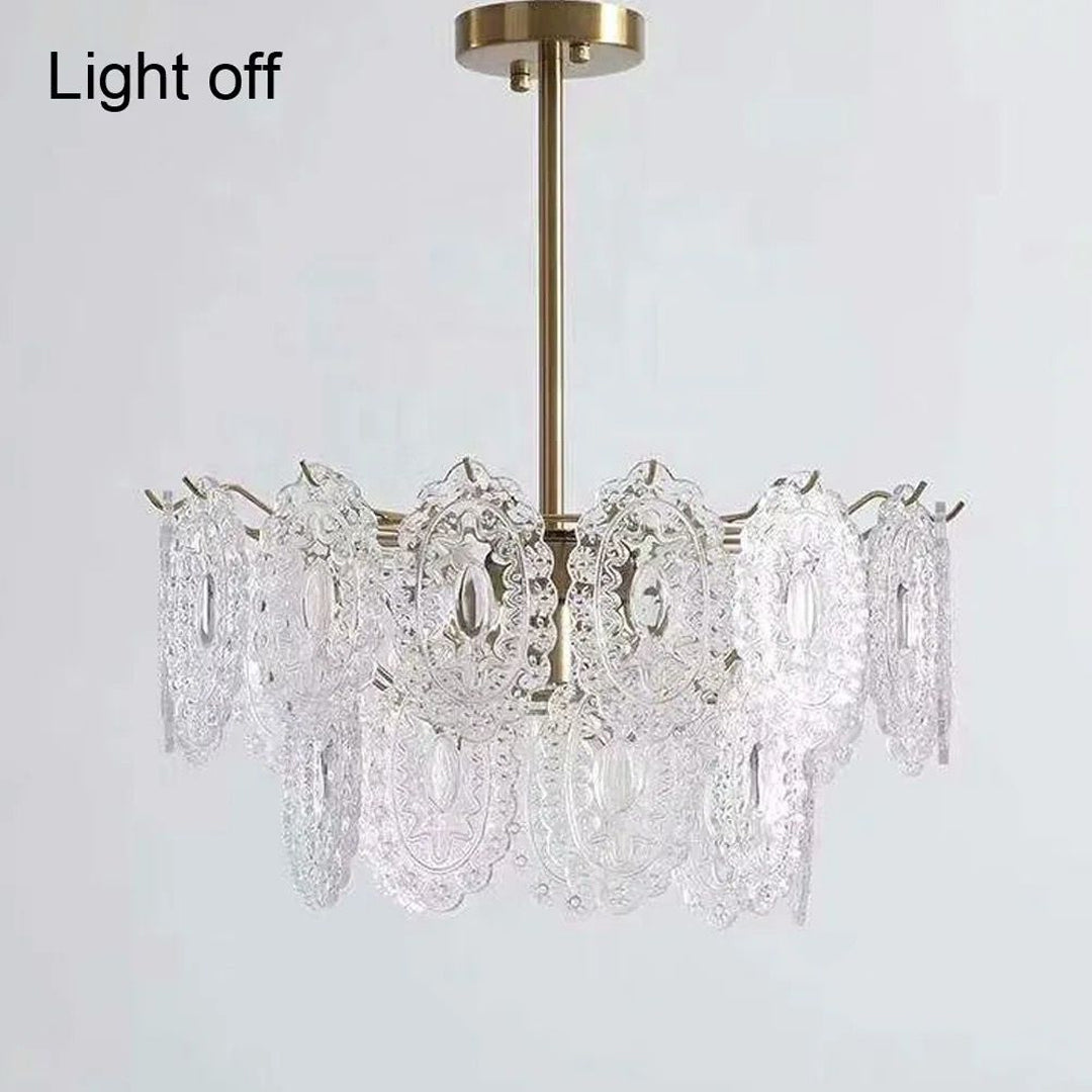 Hanging Glass Pendant Light Gold Finished Dining Room Light Fixtures Chandelier Alostoura lighting