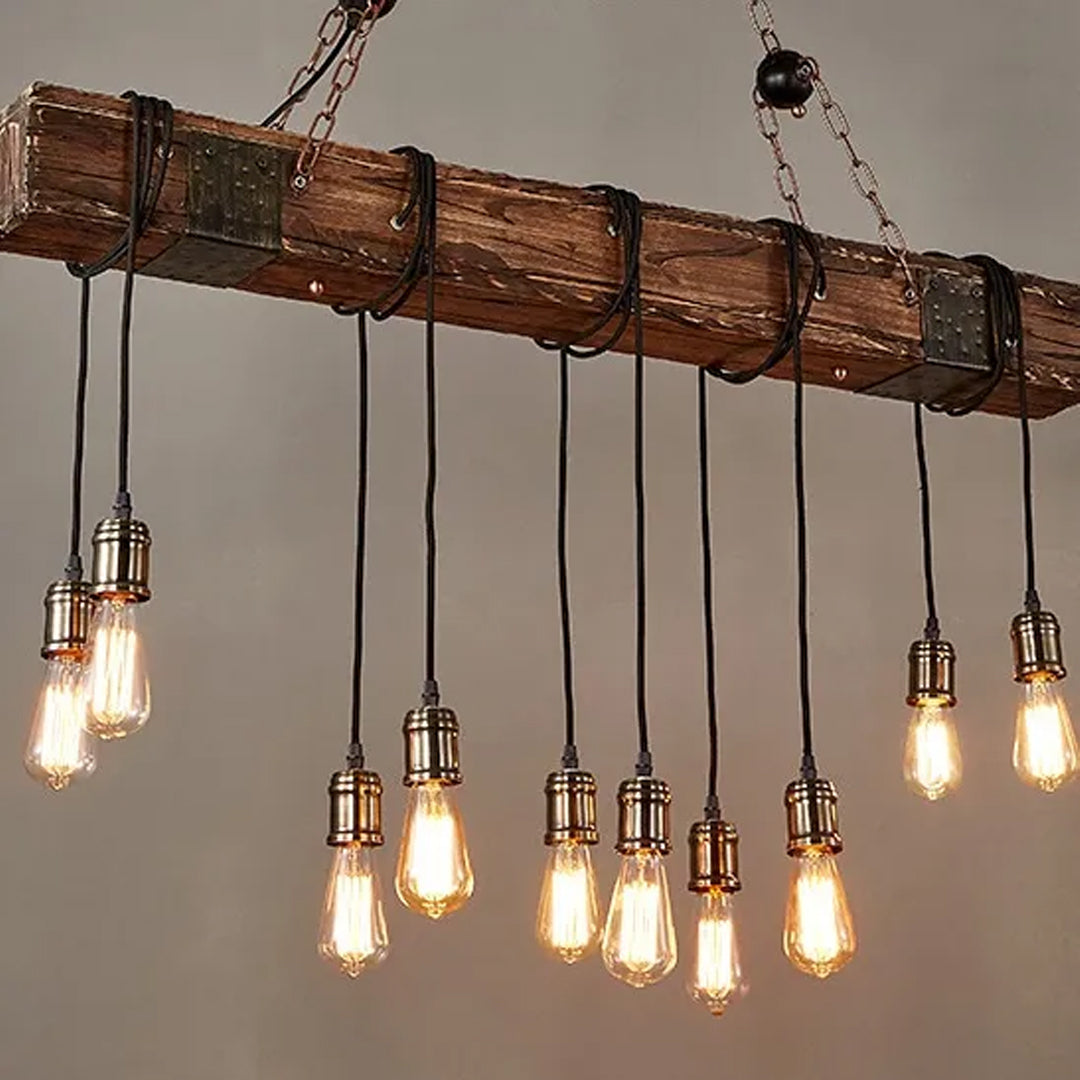 Hanging Industrial Lamp Rope Wooden Boat Chandelier Alostoura lighting