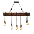 Hanging Industrial Lamp Rope Wooden Boat Chandelier Alostoura lighting