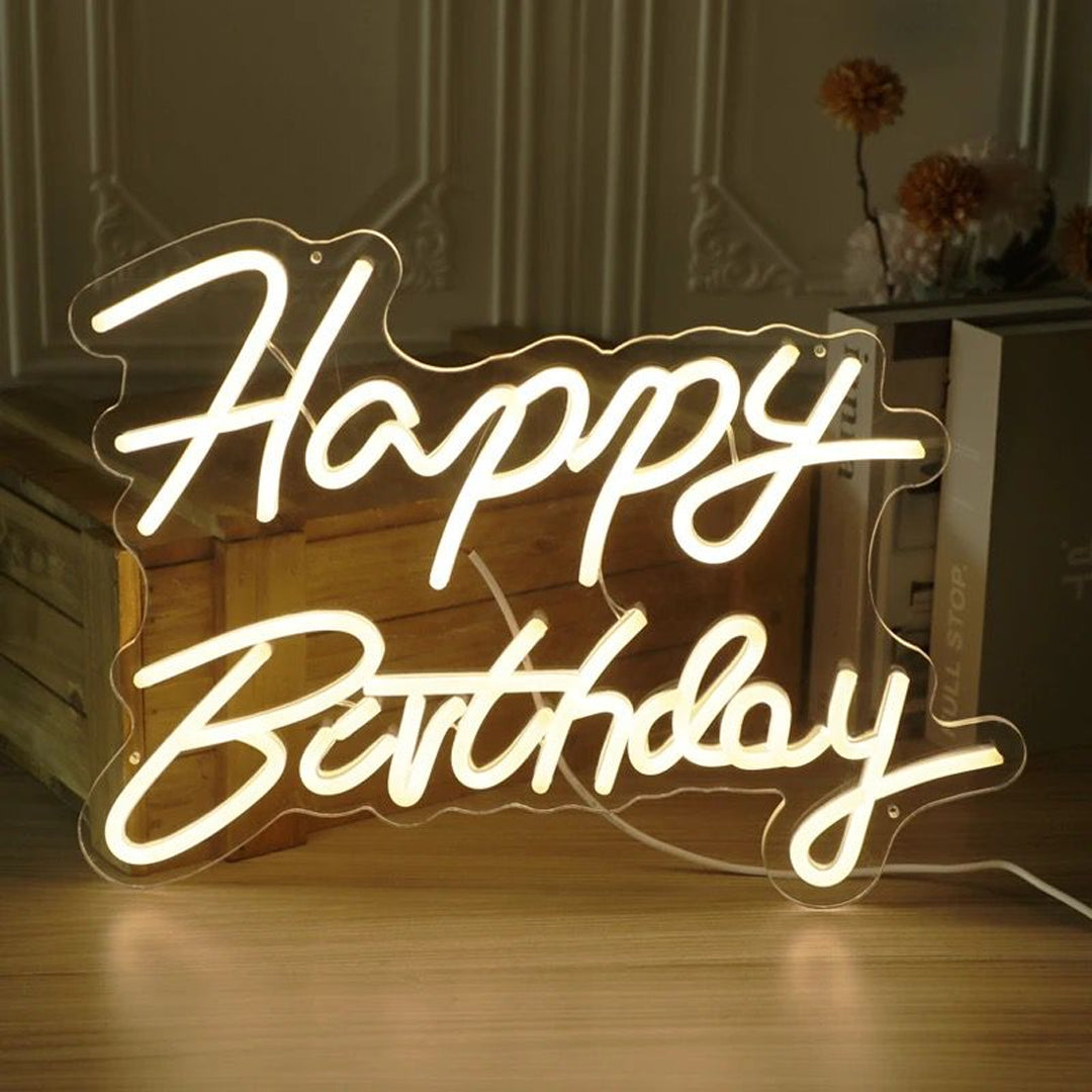 Happy Birthday Neon Sign Alostoura lighting