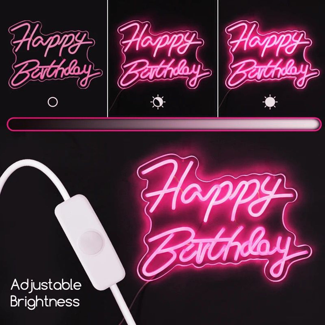 Happy Birthday Neon Sign Alostoura lighting