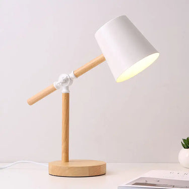 Simple personality log base plug-in bedroom table lamp advanced sense of black iron reading table light