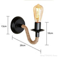 Hemp Rope American Retro Led Wall Light Sconce Living Loft Lighting Vanity Light Indoor Sconce Bedroom Led Wall Lamp Alostoura lighting