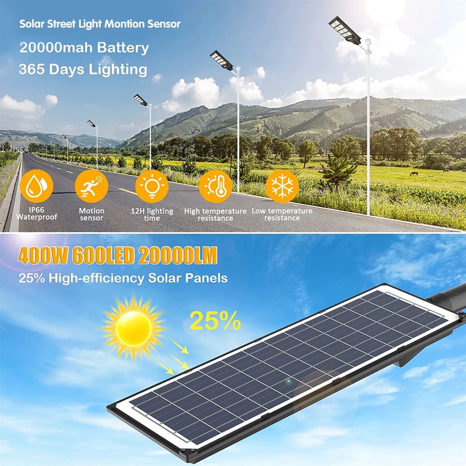 High Power Solar Panels Lighting Solar Street Lights All Wattage Ip65 Lamp Lampadaire Solaire Luces LED Lamp Alostoura lighting