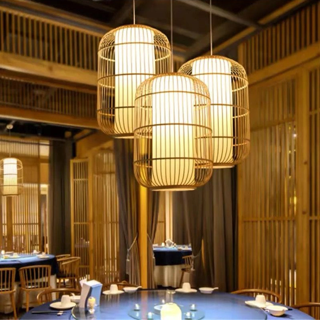 High quality natural Rattan hanging lamp decorative light rattan lantern lamp Alostoura lighting