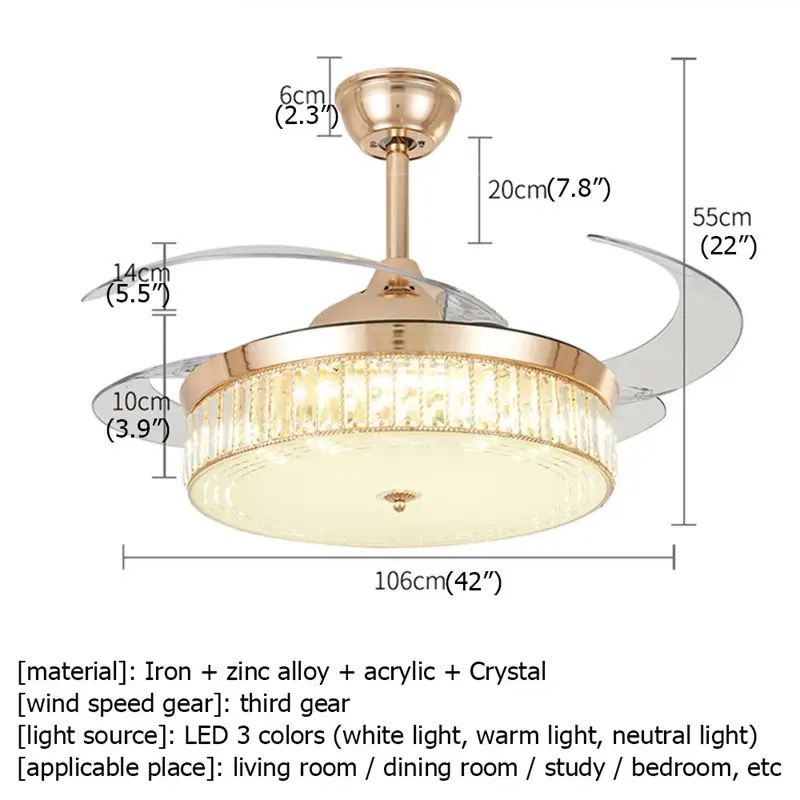 LED Ceiling Fan Light MD-F3 Alostoura lighting