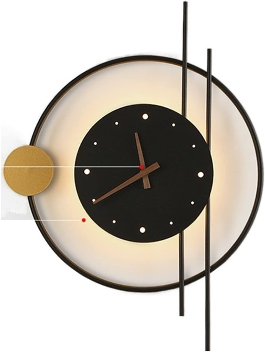 LED Wall Light Simple Nordic Modern Wall Light Round Living Room Dining Room Decoration Wall Light with Clock Alostoura lighting