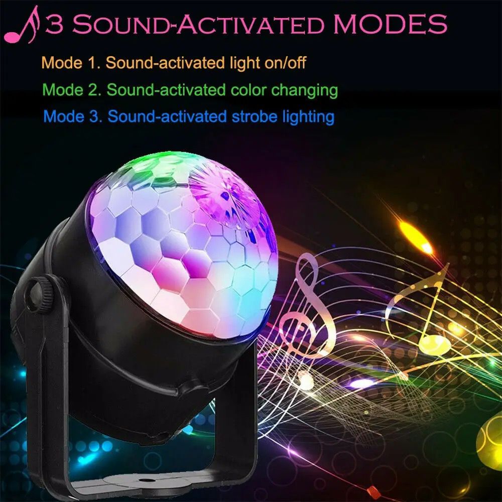 LED laser disco Light RGB Sound Activated Rotating Stage party Lights Alostoura lighting