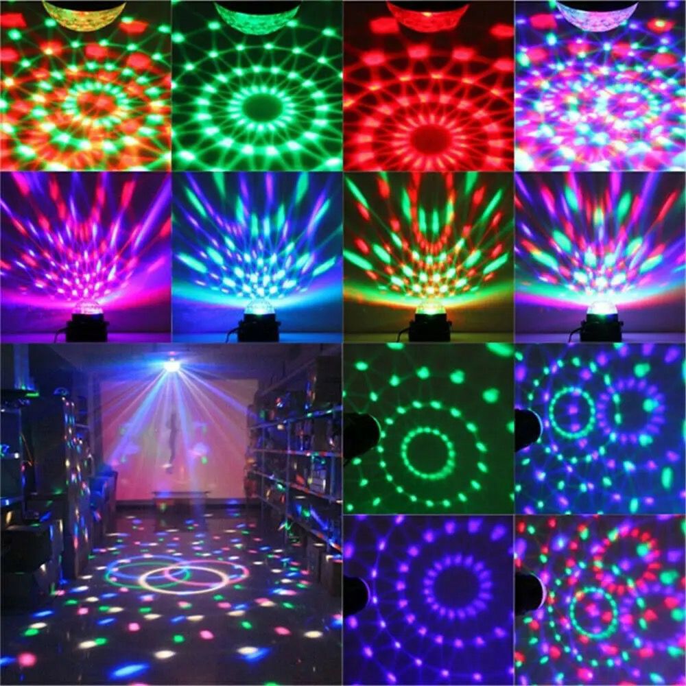 LED laser disco Light RGB Sound Activated Rotating Stage party Lights Alostoura lighting