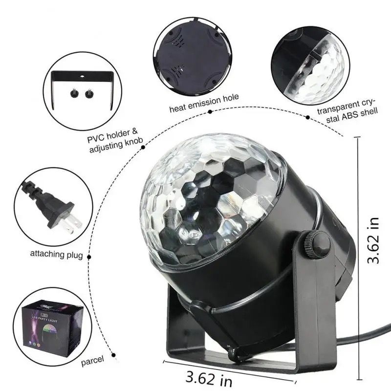 LED laser disco Light RGB Sound Activated Rotating Stage party Lights Alostoura lighting