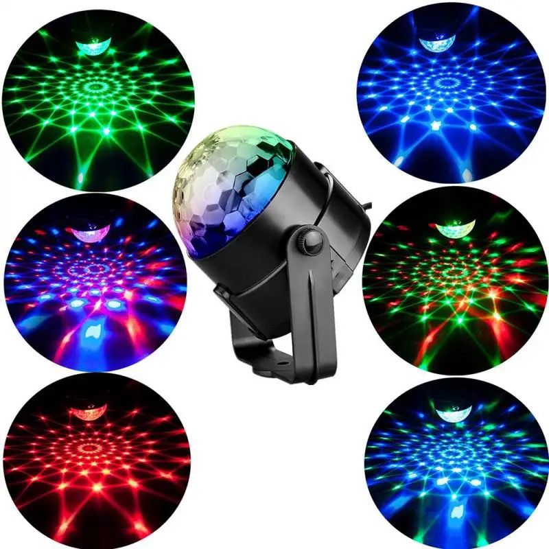 LED laser disco Light RGB Sound Activated Rotating Stage party Lights Alostoura lighting