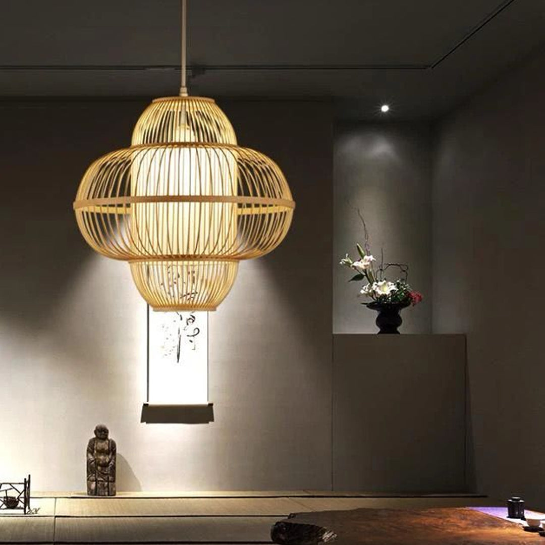 Lampshade Rattan Light Pendant lamp Dining Bamboo Decorative pendant Light Rattan Alostoura lighting