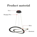 Large led new iron metal aluminum pendant light chandelier lamp Alostoura lighting