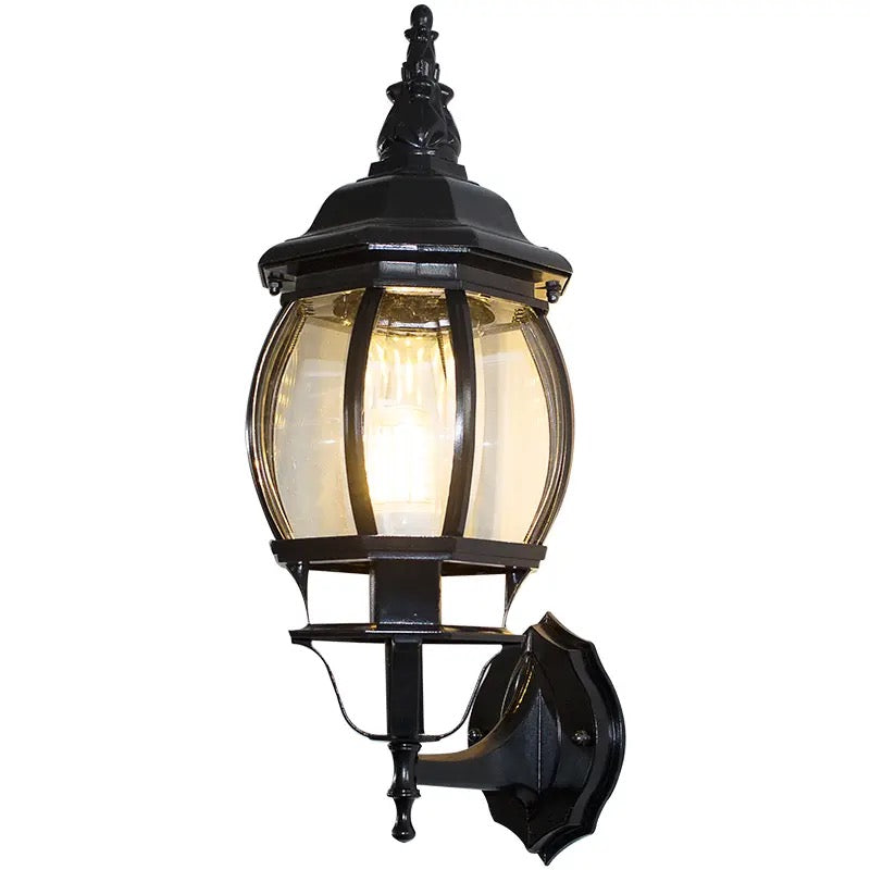 Light Outdoor Wall Lantern Die-Cast Aluminum Waterproof Exterior Porch Light Fixtures White Finish with Clear Bevelled Glass Pan Alostoura lighting