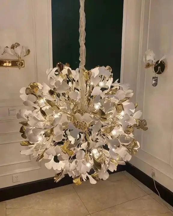 Lighting Vintage Metal Pendant Lamp Light Creative floral art chandelier Outdoor Hotel ROHS Alostoura lighting