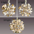 Lighting Vintage Metal Pendant Lamp Light Creative floral art chandelier Outdoor Hotel ROHS Alostoura lighting