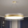 Living room stainless steel LED round chandeliers bedroom acrylic pendant lights Alostoura lighting