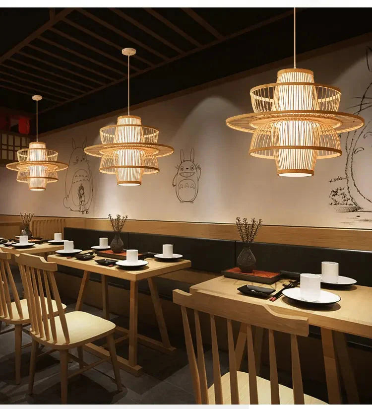Luxurious modern  durable bamboo shape High quality  rattan seagass bamboo chandelier Alostoura lighting