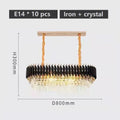 Luxury Chandelier Modern Hanging Oval Pendant Light Crystal Black Lamp LED Chandelier Alostoura lighting