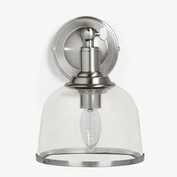 Luxury Design Iron Wall Lamp Silver Color Frame With Clear Glass Shade Wall Lamp Hot Sale India Metal Handicrafts. Alostoura lighting