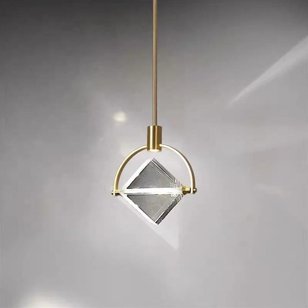 Luxury Gold Square Crystal Pendant Lamp Modern Fancy Chandelier For Kitchen Island Decor Dinning Room LED Pendant Lamp Alostoura lighting