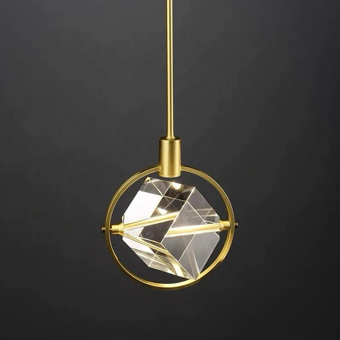 Luxury Gold Square Crystal Pendant Lamp Modern Fancy Chandelier For Kitchen Island Decor Dinning Room LED Pendant Lamp Alostoura lighting