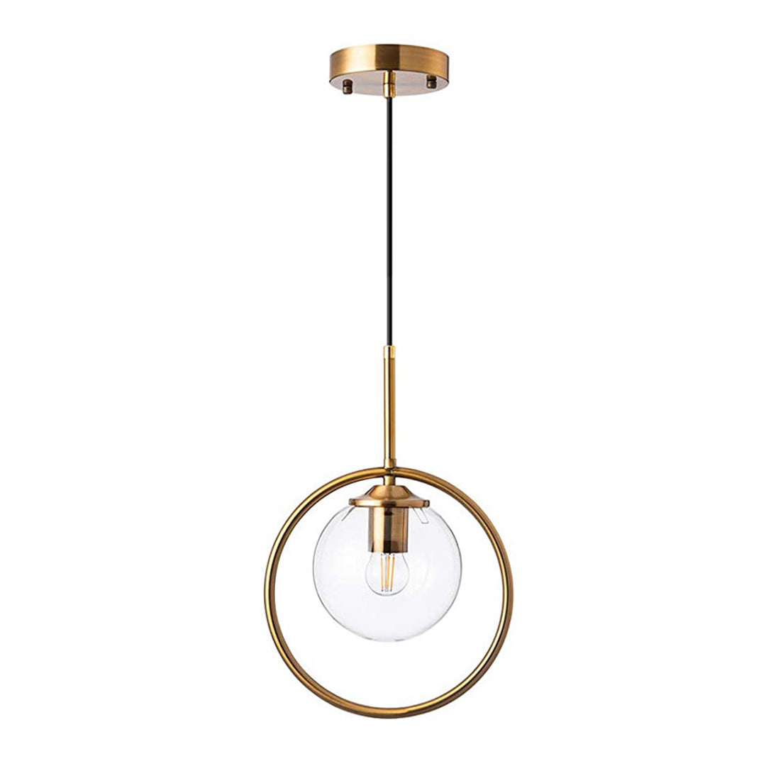 Luxury Modern Home Decorative Nordic Gold Ring Glass Globe Pendant Lamp Lighting Alostoura lighting