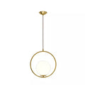Luxury Modern Home Decorative Nordic Gold Ring Glass Globe Pendant Lamp Lighting For Restaurant Alostoura lighting