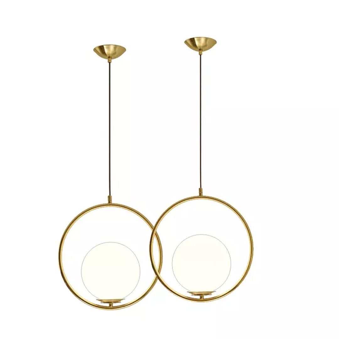 Luxury Modern Home Decorative Nordic Gold Ring Glass Globe Pendant Lamp Lighting For Restaurant Alostoura lighting