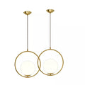 Luxury Modern Home Decorative Nordic Gold Ring Glass Globe Pendant Lamp Lighting For Restaurant Alostoura lighting