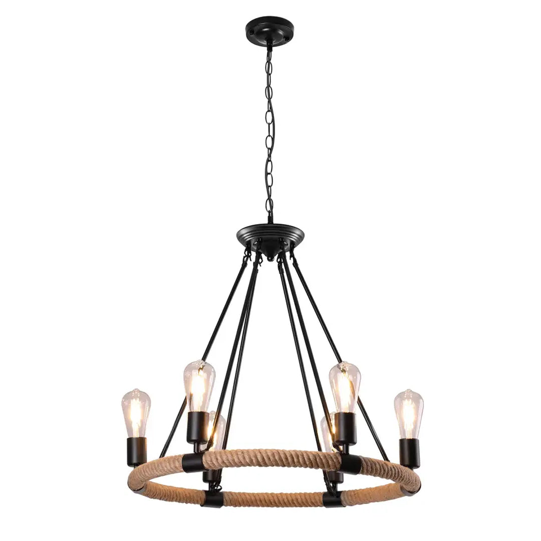 Luxury Retro Light Round Hemp Rope Alostoura lighting