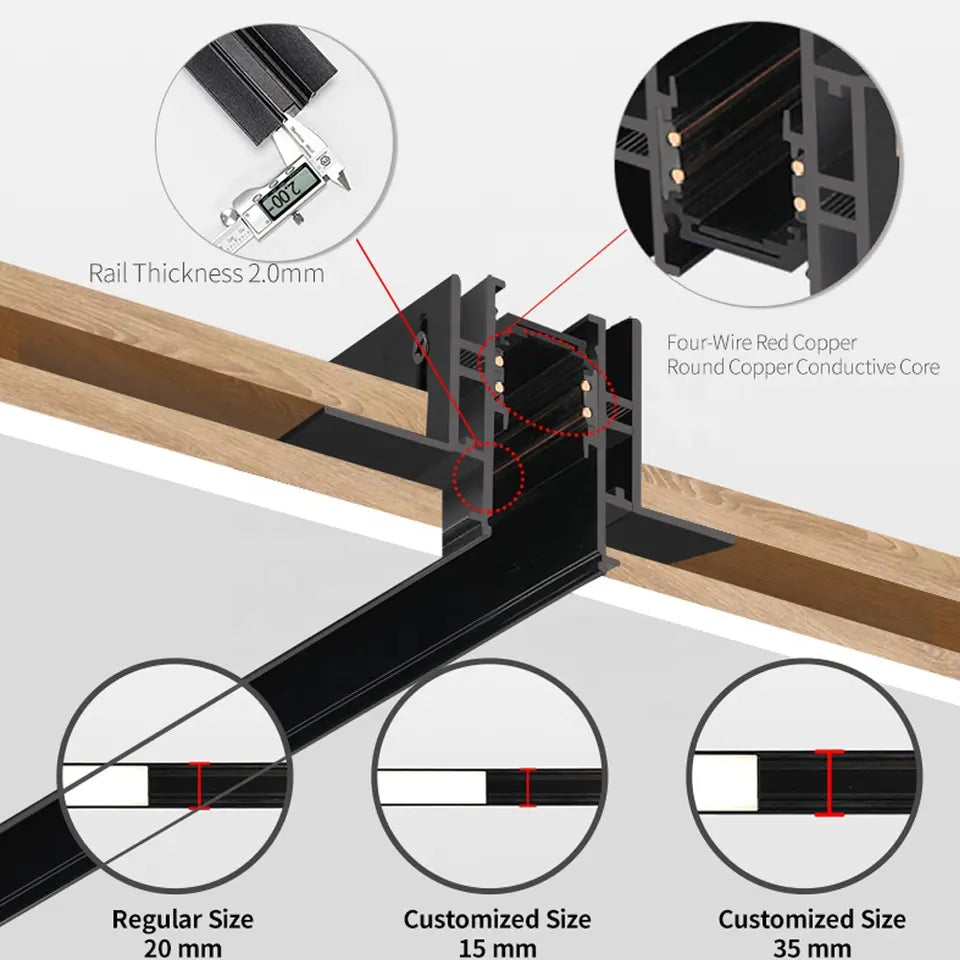 Magnetic Linear Rail Track 2 Meter Alostoura lighting