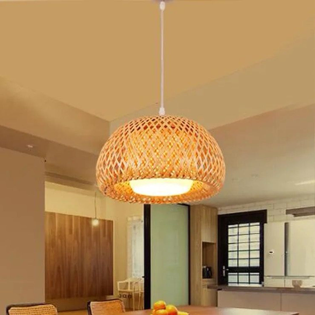 Masivel Woven Hanging Ceiling  Rattan Chandelier Lighting Indoor Alostoura lighting