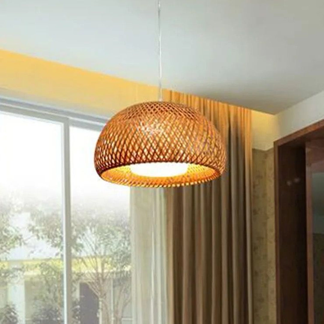 Masivel Woven Hanging Ceiling  Rattan Chandelier Lighting Indoor Alostoura lighting