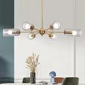 Minimalist Murano Modern Gold Metal Hand Blown Glass Chandelier Alostoura lighting