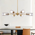 Minimalist Murano Modern Gold Metal Hand Blown Glass Chandelier Alostoura lighting