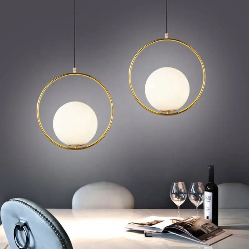 Modern Ball Glass Chandelier Gold Alostoura lighting