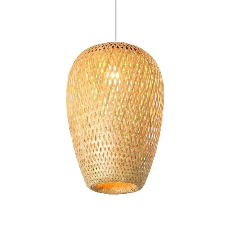Modern Bamboo Lantern Bamboo Woven Lamps Shape For Home Decorative The Chandelier Lampshade Alostoura lighting