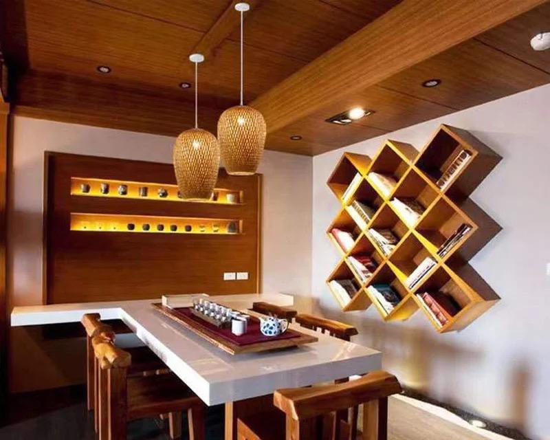 Modern Bamboo Lantern Bamboo Woven Lamps Shape For Home Decorative The Chandelier Lampshade Alostoura lighting
