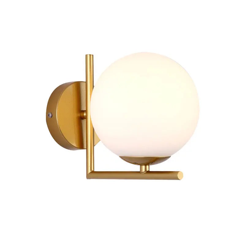 Modern Bathroom Sconces Fixture Simple Decoration Chrome Gold Black Glass Ball Wall Light Alostoura lighting