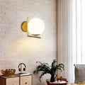 Modern Bathroom Sconces Fixture Simple Decoration Chrome Gold Black Glass Ball Wall Light Alostoura lighting