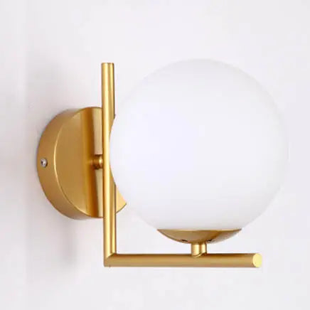 Modern Bathroom Sconces Fixture Simple Decoration Chrome Gold Black Glass Ball Wall Light Alostoura lighting