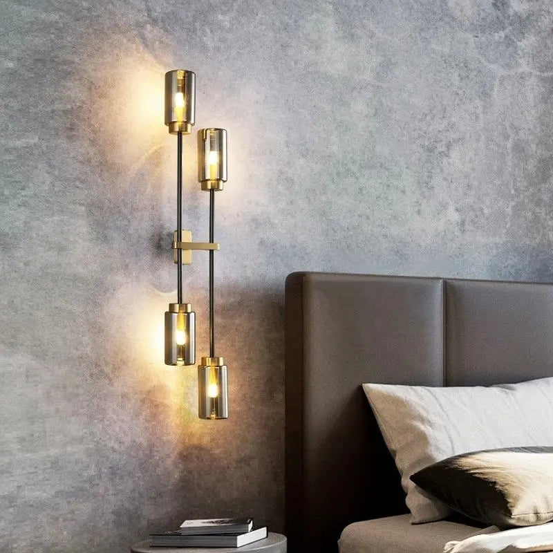 Modern Copper Wall Light Living Room Glass Sconce LED Wall Lamp Vintage Light Fixture Bedroom/Kitchen/Villa Lampard Alostoura lighting