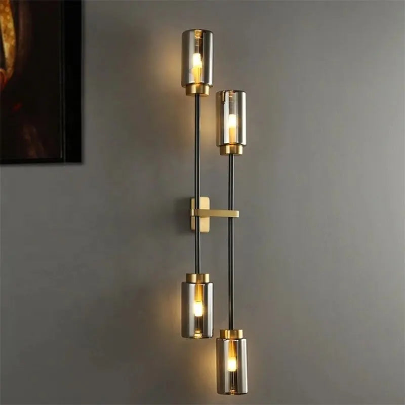 Modern Copper Wall Light Living Room Glass Sconce LED Wall Lamp Vintage Light Fixture Bedroom/Kitchen/Villa Lampard Alostoura lighting