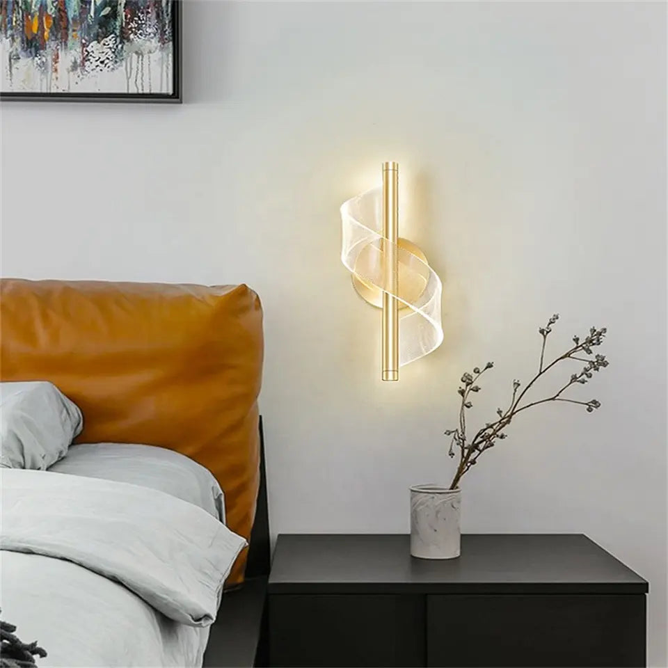 Modern Creative Screw Shape Living Room Backdrop Wall Lamp Alostoura lighting