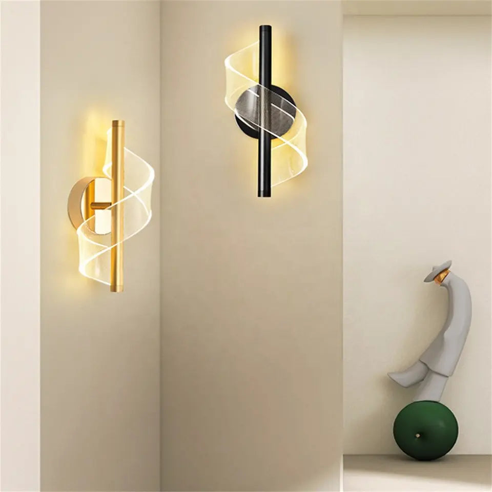 Modern Creative Screw Shape Living Room Backdrop Wall Lamp Alostoura lighting