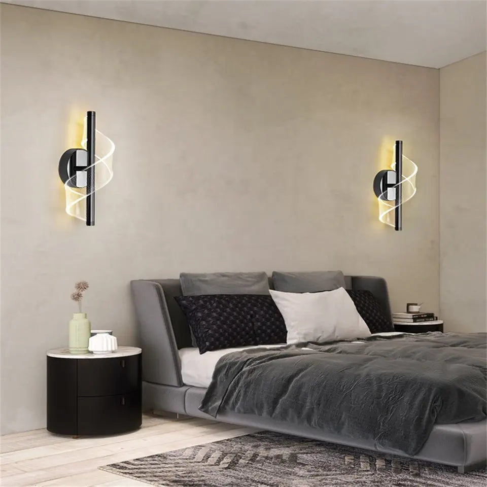 Modern Creative Screw Shape Living Room Backdrop Wall Lamp Alostoura lighting